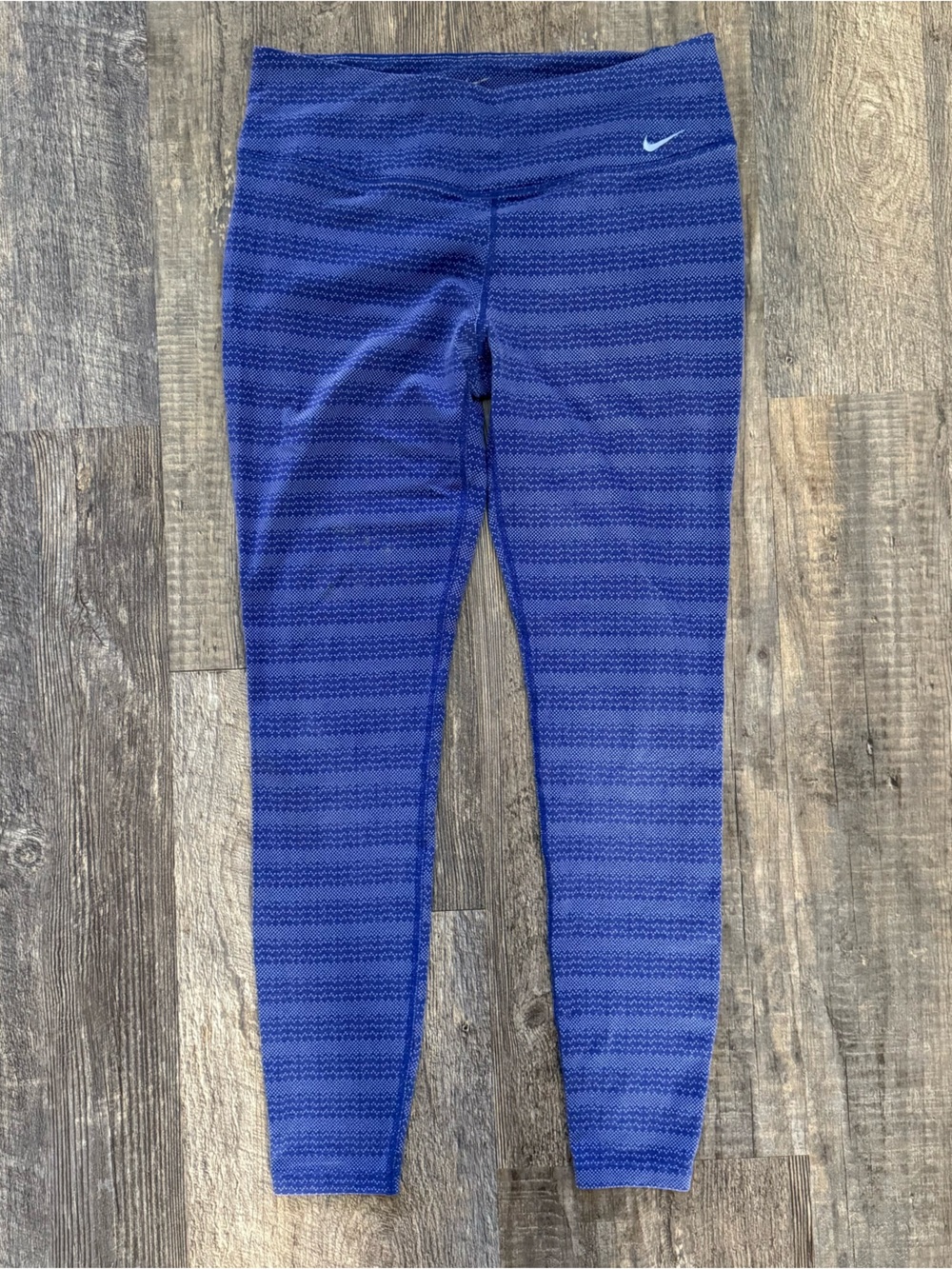 Nike Blue Striped Performance Leggings